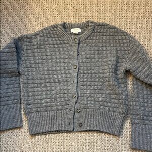 Maeve by Anthropologie Charcoal Button-Up Cardigan